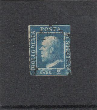 Italia Italian States Sicilia Sicily 1859 2gr Azzurro Vivo Usato