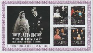 Tokelau First Day Cover Queen And Phillip Platinum Wedding Anniversary