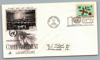 United Nations Sep 19 1966 Fdc First Day Of Issue 5 Cents Coffee Agreement