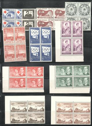 Never Hinged Blocks with some imprints - 1938 to 1955 4