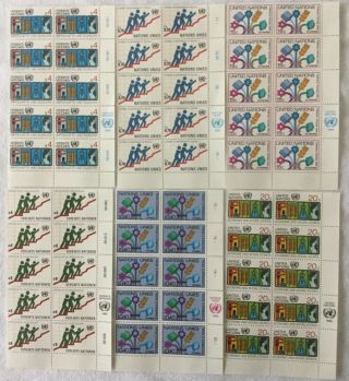 Set Of 6 United Nations 1980 Sheets Of Ten Economic And Social Council Stamps