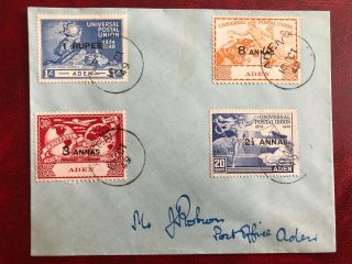 Aden 1949 Upu Set On Cover