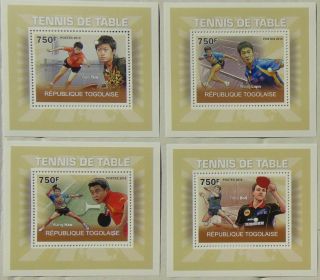 Table Tennis Masters Set 4 Sheets Deluxe Togo 2010 Mi.  3619 - 22 Tg10308d