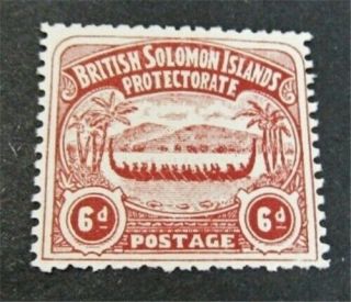 Nystamps British Solomon Islands Stamp 6 Og H $80