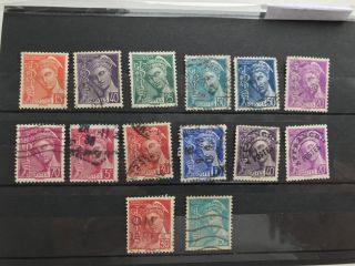 France,  Type Mercure,  14 Stamps,  All Different,  See Photo Vf