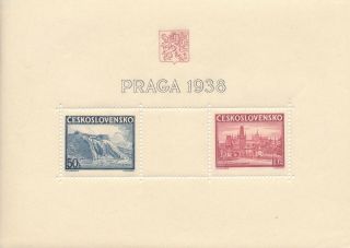 Stamp Czechoslovakia 1938 Sheet Bratislava Philatelic Exhibition Mnh