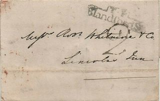 1835 Wrapper With Boxed Blandford St On Face,  Black Wax Seal On Reverse
