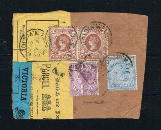 Australia Victoria Parcel Post Piece With 5d X 2,  6d,  2d 1899