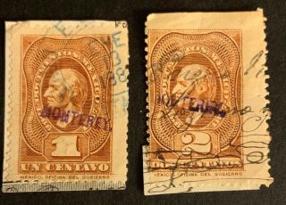 Mexico Revenue Stamps 1886 - 7 1 - 2c B2/70 On Paper