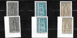 Cambodia Sc 312 - 4 Nh Perf & Imperf Of 1973 - Sculptures