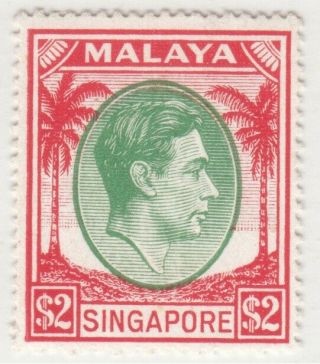 Singapore 1949 King George Vi Definitives Perf 18 $2 Mnh