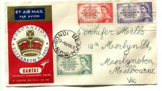 Australia 1953 Coronation Set On Illustrated First Day Cover,  Locally