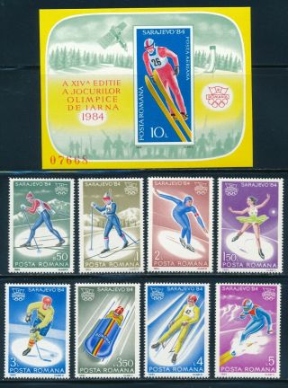 Romania - Sarajevo Olympic Games Mnh Sports Set (1984)