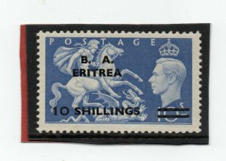 Eritrea Gv1 1951 B.  A.  O/print 10s On 10s Ultramarine Sg E32 Vlh.