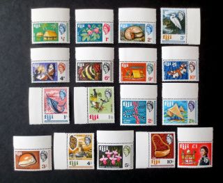 1968 Fiji Stamps In Mnh Vf/xf Glue With Margins Sc 240 - 256 (17 Values)