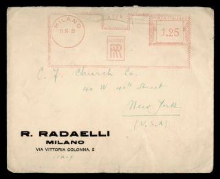 Dr Who 1933 Italy Milan Metered To Usa E46874
