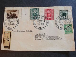 1938 Austria/germany Cover Cancels Dates April 10,  1938