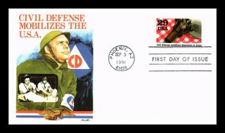 Dr Jim Stamps Us Civil Defense Mobilizes Americans Wwii Fdc Cover Phoenix