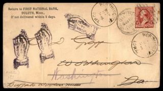 Mayfairstamps Ad 1891 Minnesota Duluth First National Bank Advertising Returned