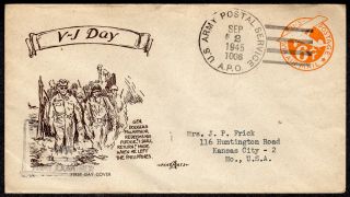 1945 V - J Day - Pent - Arts Macarthur Returns To The Philippines Patriotic Vrf37