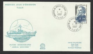 Taaf French Antarctic 1987 Admiral Mouchez Ship 1v Fdc