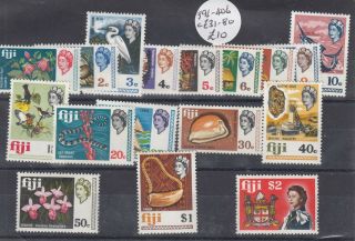 Fiji Qeii 1968 Set To $2 Mnh J3605