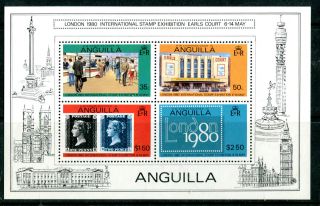 Anguilla 1980 London 1980 Souvenir Sheet 1st Printing Mnh