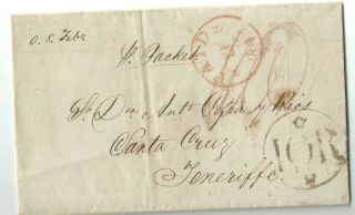 Complete Cover London To Tenerife (canary Islands) 1843