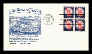 Dr Jim Stamps Us 8c Statue Of Liberty Pent Arts First Day Cover Block
