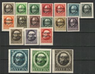 German States - Bavaria 1919 - 20 Sc 212 - 230 Mnh/mh Vg/f - " Freistaat Bayern "