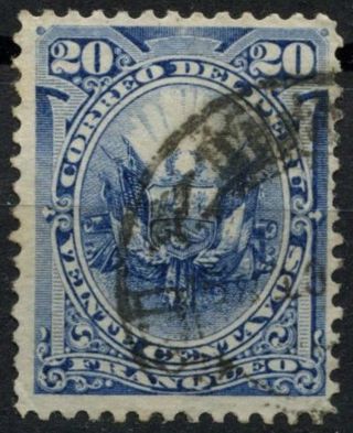 Peru 1886 Sg 282,  20c Blue E1901