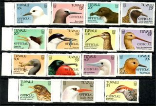 Tuvalu - 1989 Bird Officials Set Of 15 Stamps To $5 Mnh (48k)