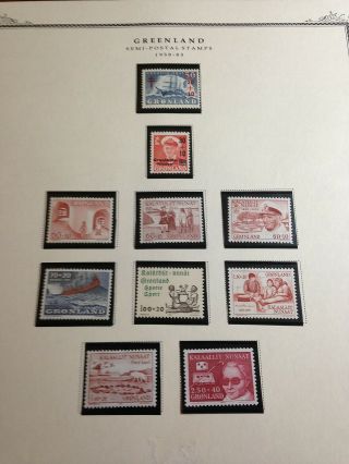 Greenland Mnh Complete Sets On Album Page Scott Numbers B1 - B10