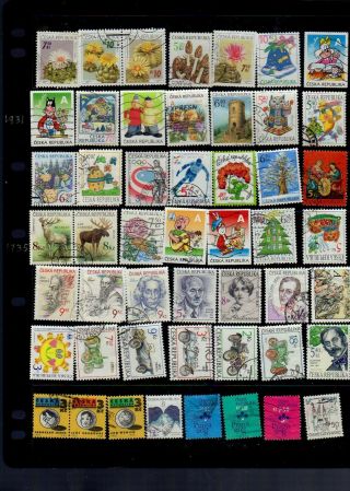 50 All Different Stamps From The Czech Repubic