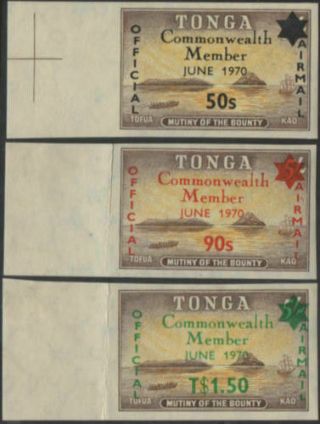 Tonga Official 1970 Sgo42 - O44 Commonwealth Membership Set Mnh