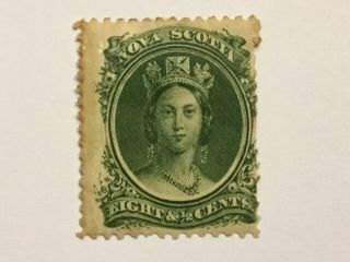 Old Stamp Nova Scotia 8 1/2 Cents Green 1860