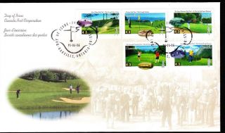 Canada 1995 Fdc Sc 1553 - 1557 Golf In Canada,  Horizontal Strip Of 5
