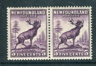 Newfoundland; 1932 Early Pictorial Issue Fine Hinged 5c.  Pair