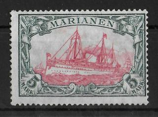 Marianen German Colonies 1916 - 1919 Nh 5 M Michel 21b Cv €250 Signed