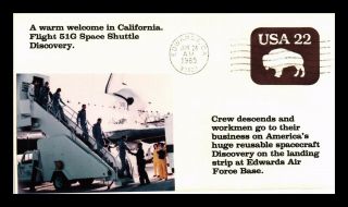Dr Jim Stamps Us Space Shuttle Discovery 51g Event Cover Sticker Cachet 1985