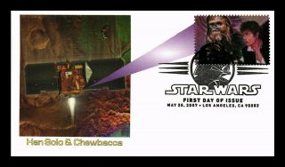 Dr Jim Stamps Us Star Wars Han Solo Chewbacca First Day Cover Darth Vader Cancel