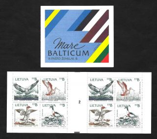 Lithuania 1992 Birds Of The Baltic Shores … Complete Booklet … Mnh