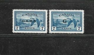 Canada Air Post Official Stamps Co1 - Co2 Set Of 2 (lh) From 1949 - 50