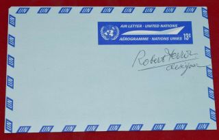 United Nations Aerogramme 13 Cents Autographed By Designer