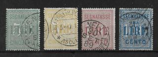 Italy 1884 - 1903 Segnatasse Set Of 4 Sass 15 - 16 & 31 - 32 Cv €285
