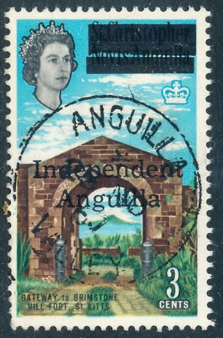 Scott 4/sg 4,  3c 1967 Independent Anguilla Overprint,  Vf Fresh