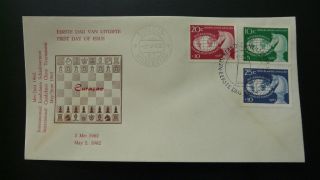 Chess Ajedrez Schach 1962 Fdc Curacao Dutch Netherlands Antilles
