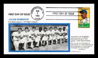 Dr Jim Stamps Us Jackie Robinson Black Heritage Baseball Fdc Cover