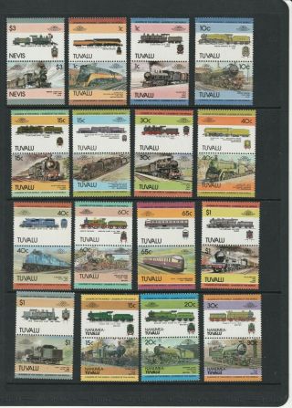 Trains Locomotives Rail Transport Thematic Stamps 3 Scans (2210)