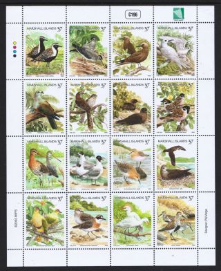 Marshall Islands 2002 Birds - Mnh Miniature Sheet - Cat £20.  80 - (75)